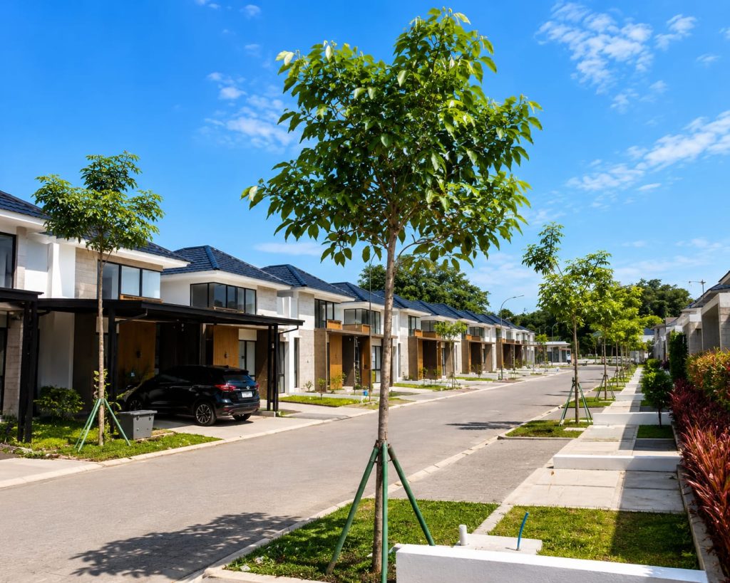 Pohon hias tabebuya pink untuk landscape modern