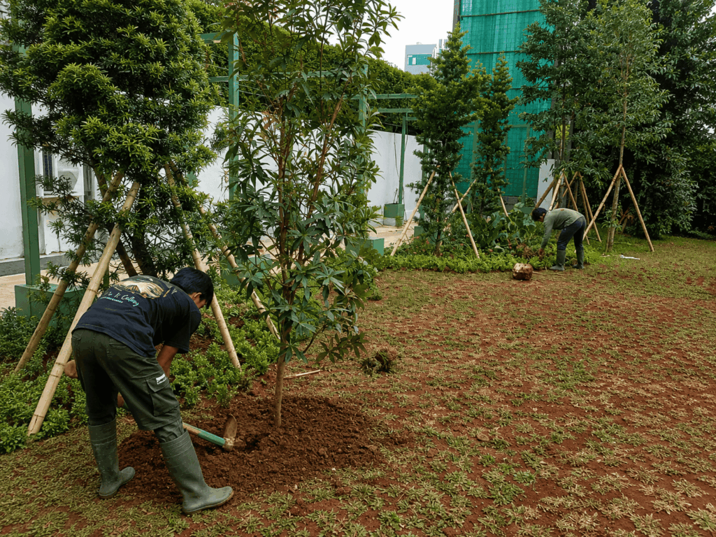 proses tanam pohon santos lemon